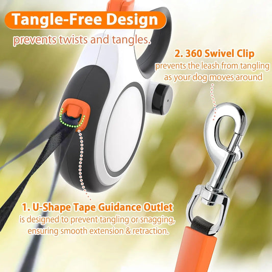 Retractable Dog Leash — Heavy Duty 5m/8m, Adjustable, Fits Small to Large Dogs