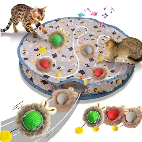 Automatic USB Rechargeable Rolling Ball Cat Toy 2-Pack Auto Obstacle Avoid