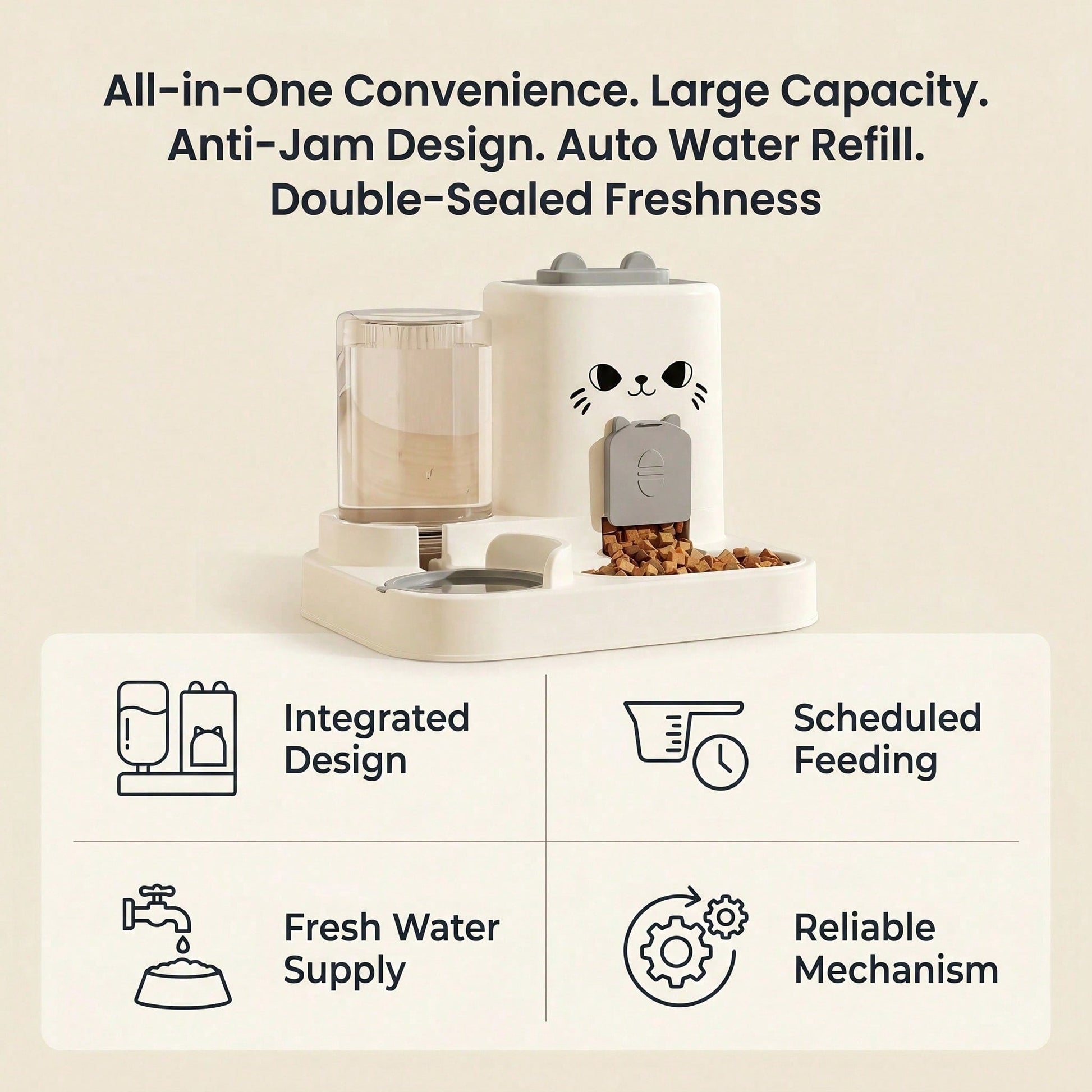 Gravity Pet Feeder and Water Dispenser Set
