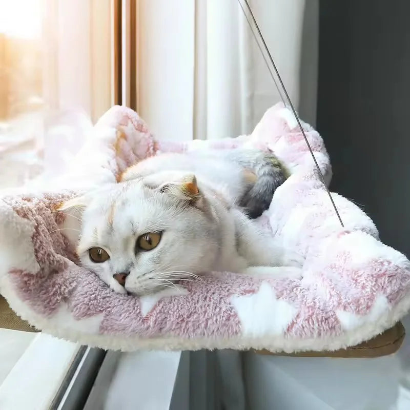 Cat Window Perch Hammock — Suction Cup Mount, Space Saving, All Seasons