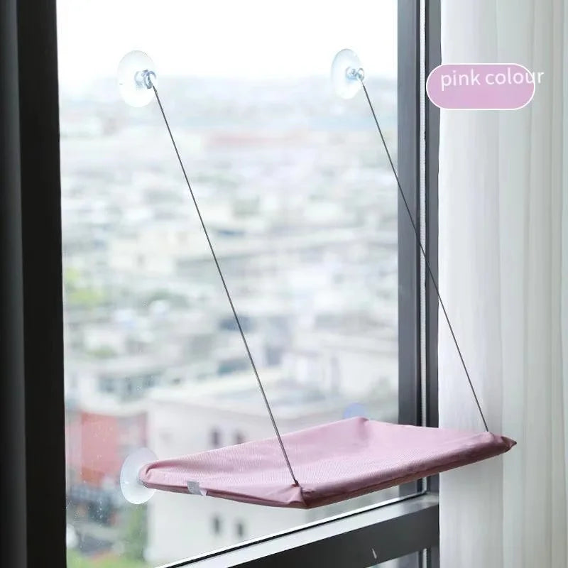 Cat Window Perch Hammock — Suction Cup Mount, Space Saving, All Seasons