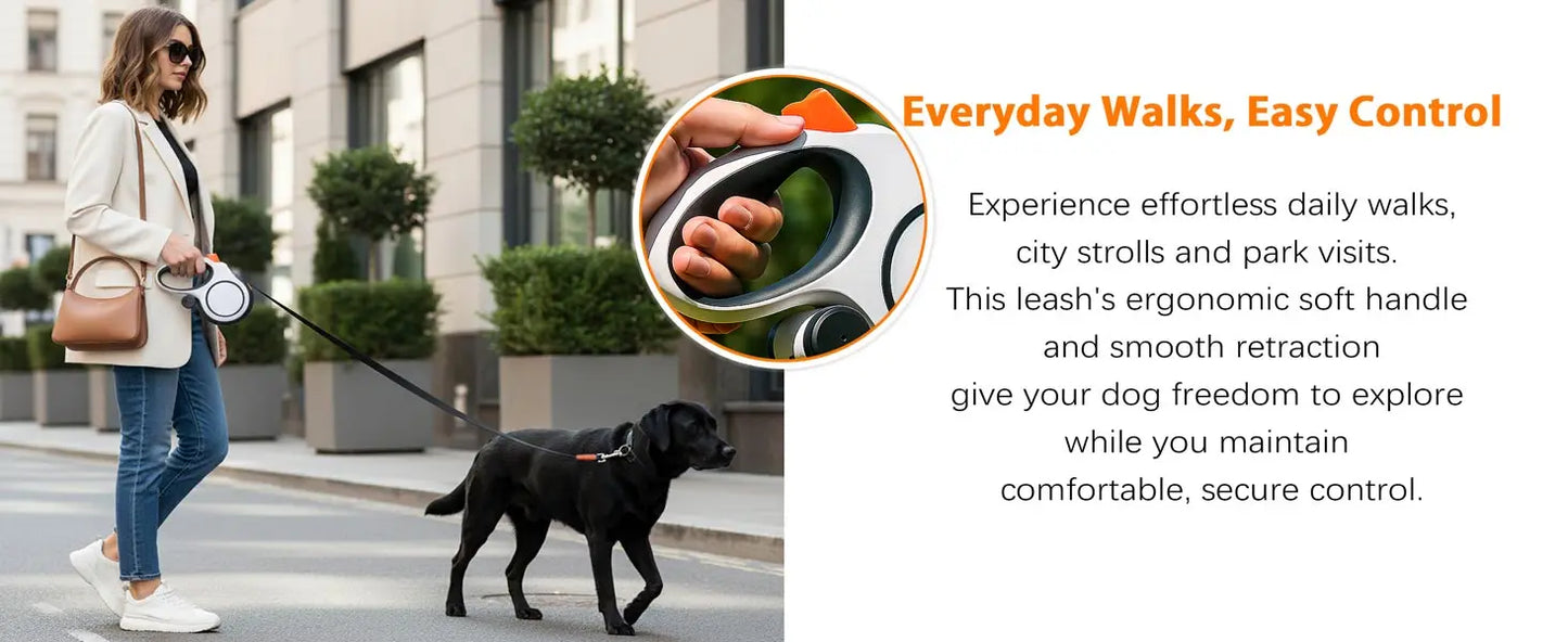 Retractable Dog Leash — Heavy Duty 5m/8m, Fits Small to Large Dogs (Up to 50kg)