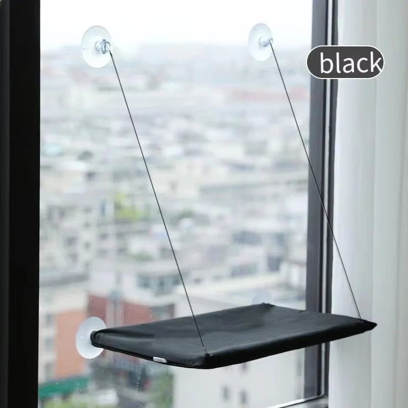 Cat Window Perch Hammock — Suction Cup Mount, Space Saving, All Seasons