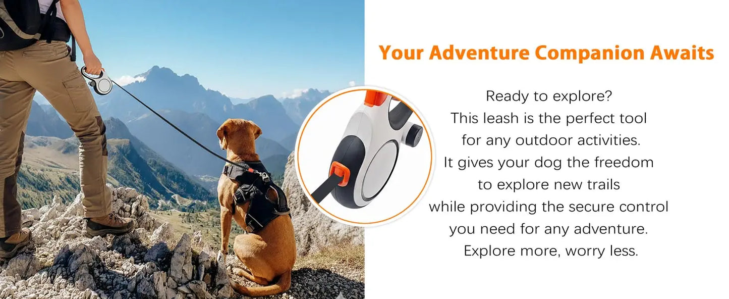 Retractable Dog Leash — Heavy Duty 5m/8m, Fits Small to Large Dogs (Up to 50kg)
