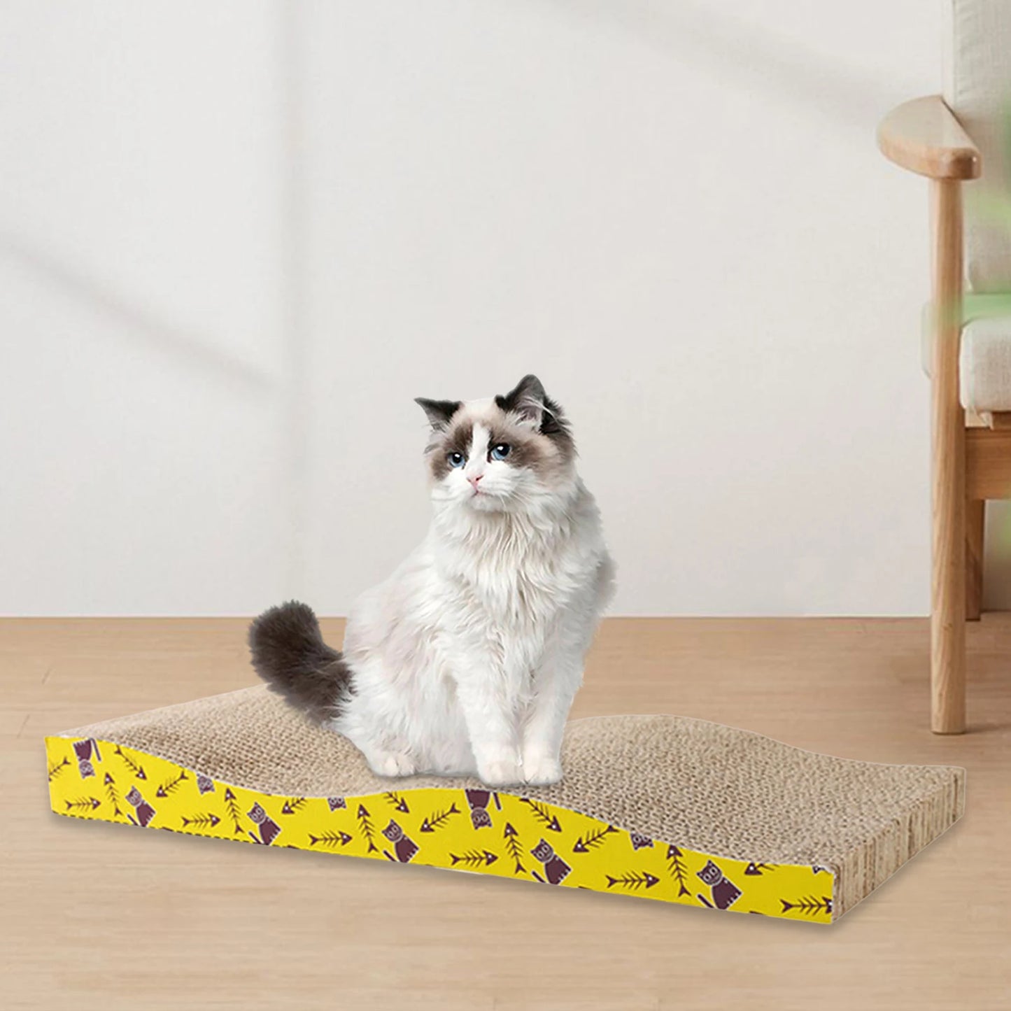 Cat Scratcher Lounge Pad — Reversible Cardboard, Catnip Included