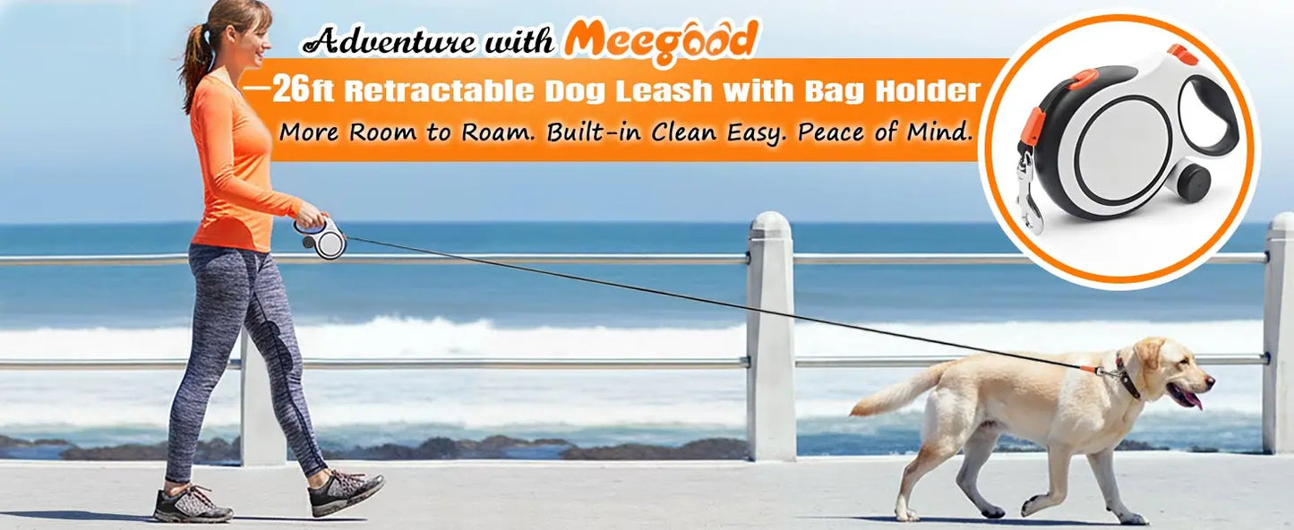 Retractable Dog Leash — Heavy Duty 5m/8m, Fits Small to Large Dogs (Up to 50kg)
