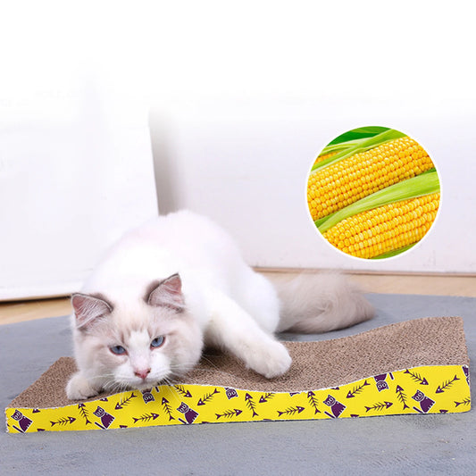 Cat Scratcher Lounge Pad — Reversible Cardboard, Catnip Included, Multiple Shapes & Sizes