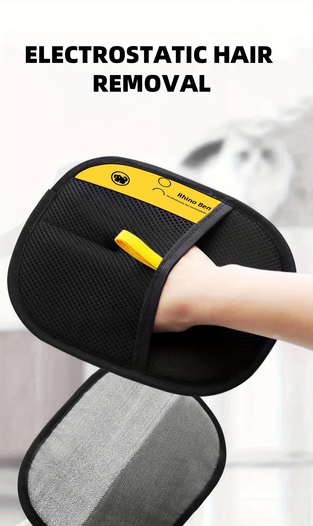 Pet Grooming Deshedding Glove — 2-Piece Set for Dogs & Cats