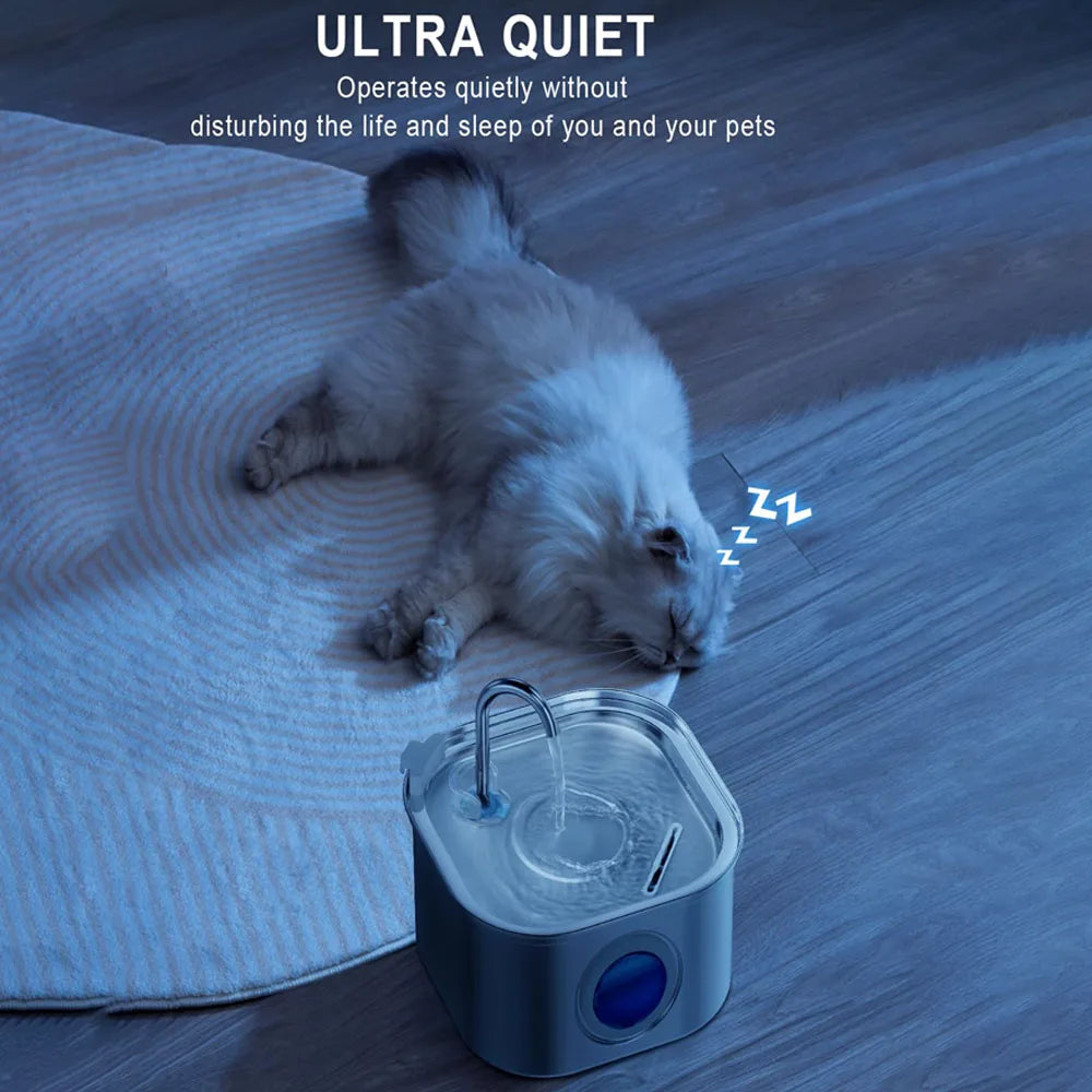 Stainless Steel Pet Water Fountain — 3.2L Auto Filter, Ultra Quiet