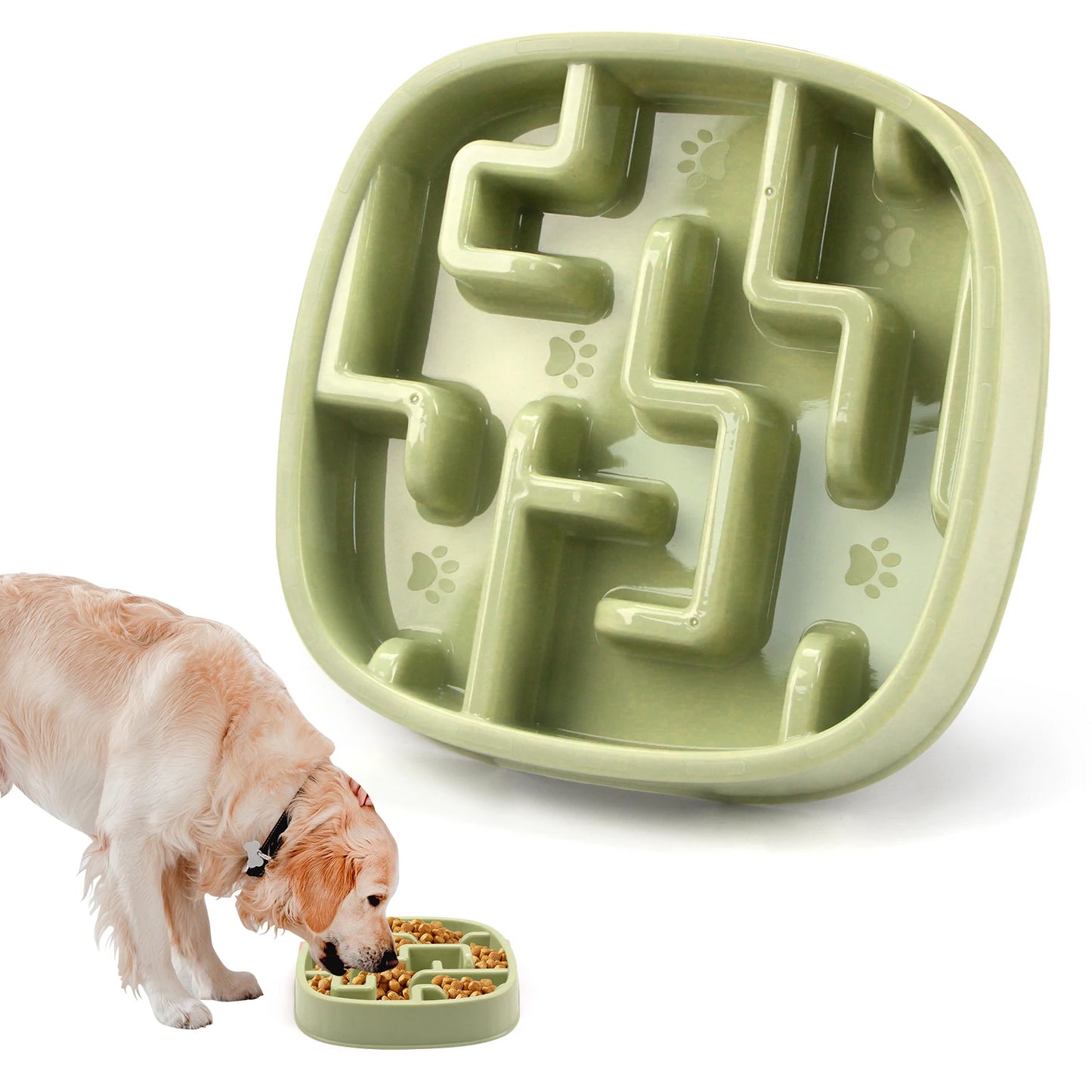 Slow Feeder Dog Bowl — Anti-Bloat Maze Design, Non-Slip, All Sizes