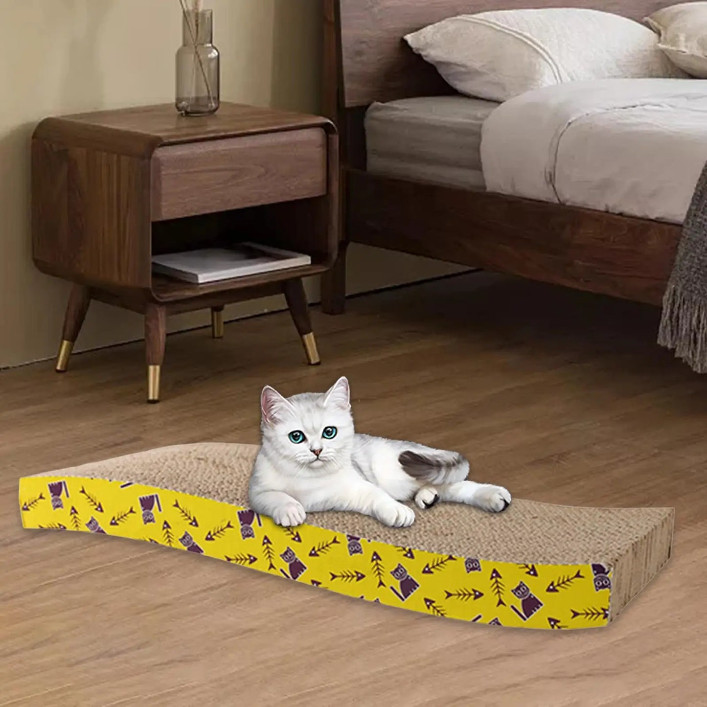 Cat Scratcher Lounge Pad — Reversible Cardboard, Catnip Included