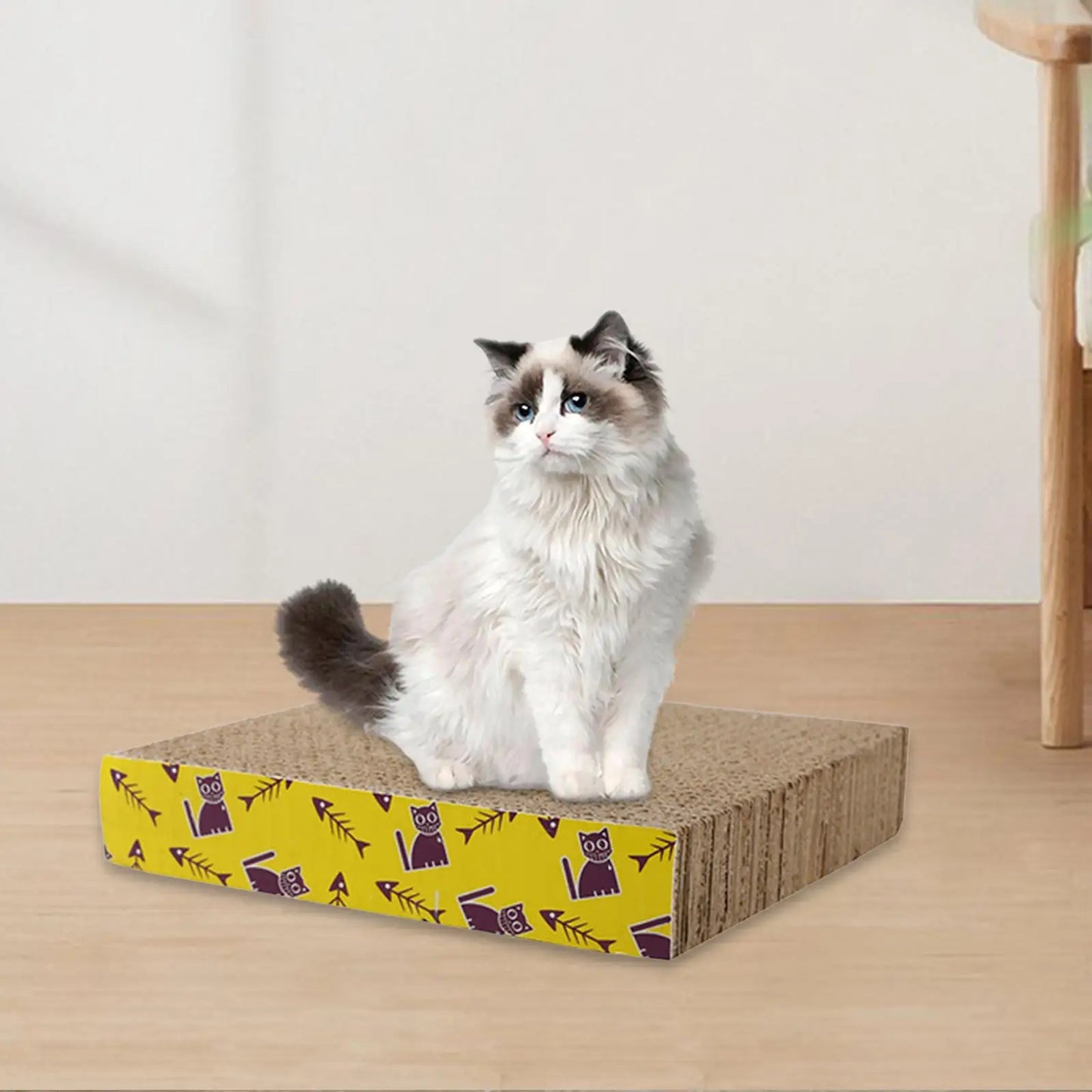 Cat Scratcher Lounge Pad — Reversible Cardboard, Catnip Included
