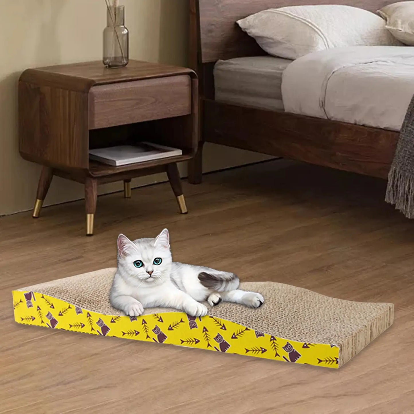 Cat Scratcher Lounge Pad — Reversible Cardboard, Catnip Included