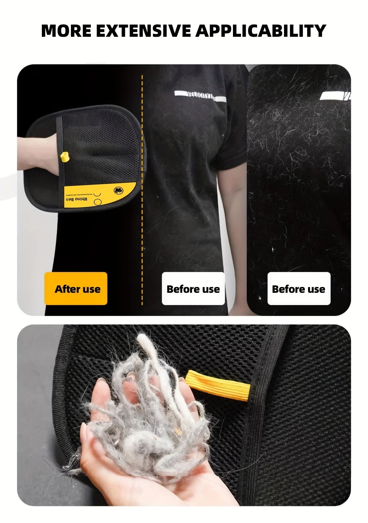 Pet Grooming Deshedding Glove — 2-Piece Set for Dogs & Cats