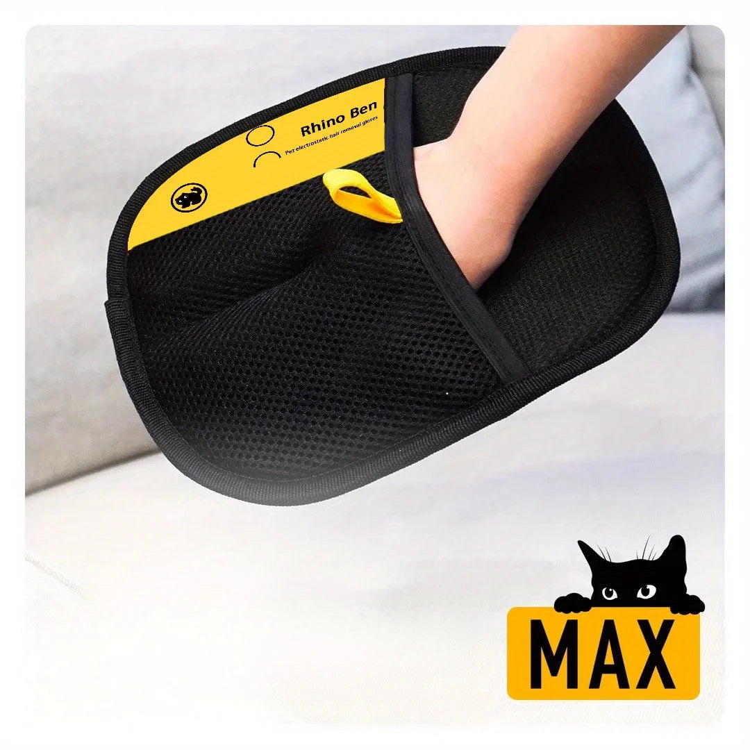 Pet Grooming Deshedding Glove — 2-Piece Set for Dogs & Cats