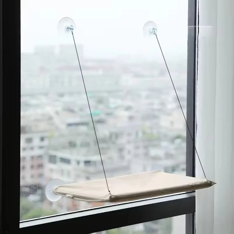 Cat Window Perch Hammock — Suction Cup Mount, Space Saving, All Seasons